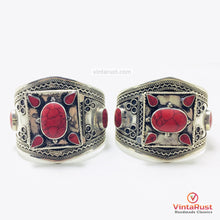 Load image into Gallery viewer, Handmade Boho Cuff Bracelet inlaid With Stones
