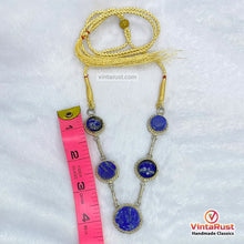 Load image into Gallery viewer, Handmade Boho Lapis Lazuli Round Pendant Necklace
