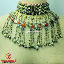 Load image into Gallery viewer, Handmade Choker Necklace with Dangling Tassels
