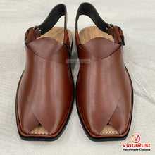 Load image into Gallery viewer, Handmade Comfortable Brown Leather Peshawari Sandals
