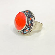 Load image into Gallery viewer, Handmade Coral Stones Beads Round Ring
