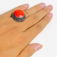 Load image into Gallery viewer, Handmade Coral Stones Beads Round Ring
