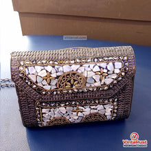 Load image into Gallery viewer, Handmade Ethnic Mosaic Gemstone Box Clutch
