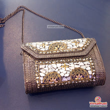 Load image into Gallery viewer, Handmade Ethnic Mosaic Gemstone Box Clutch
