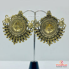 Load image into Gallery viewer, Antique Golden Tone Big Earrings
