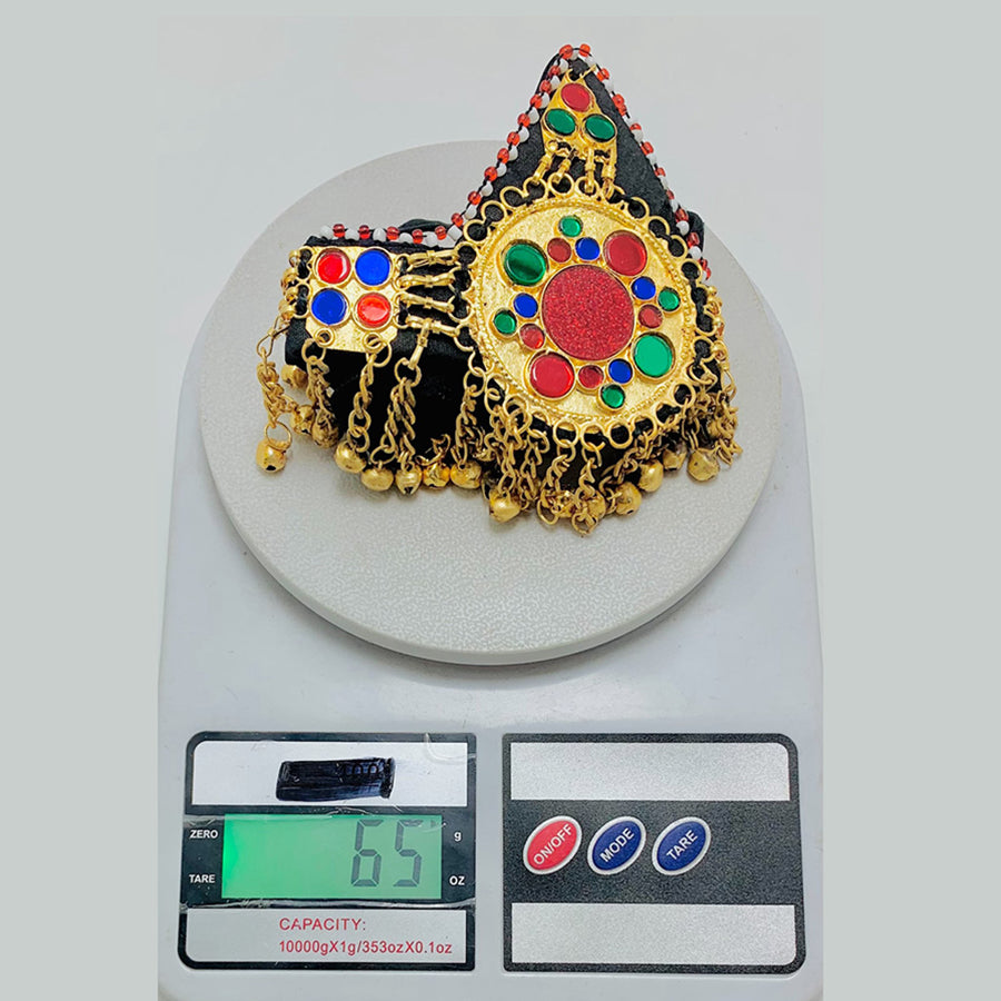 Handmade Golden Headpiece Unique Glass Stones Matha Patti  display picture 2