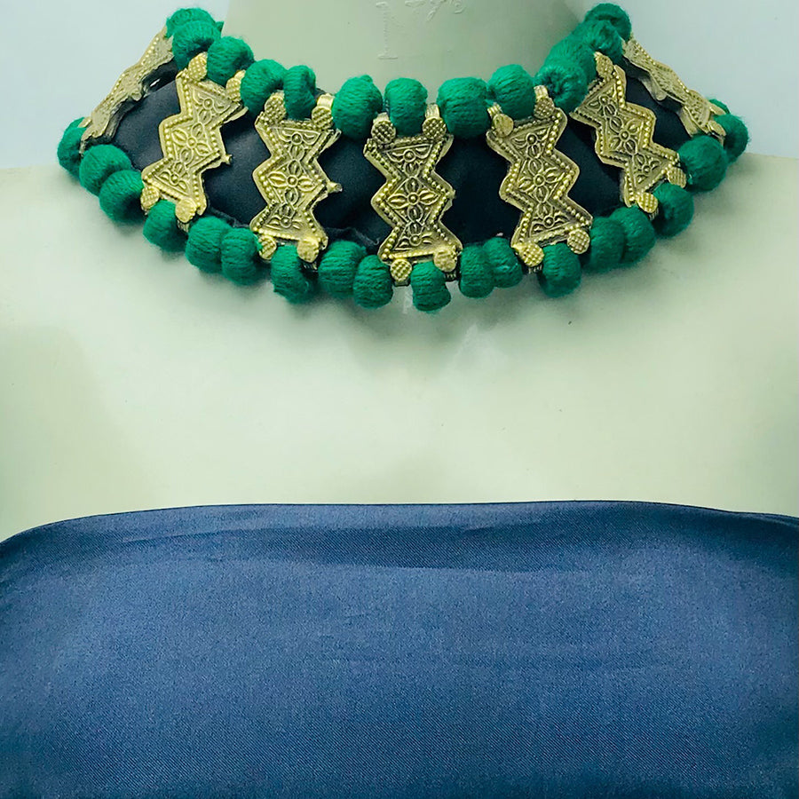 Handmade Green Vintage Choker Necklace