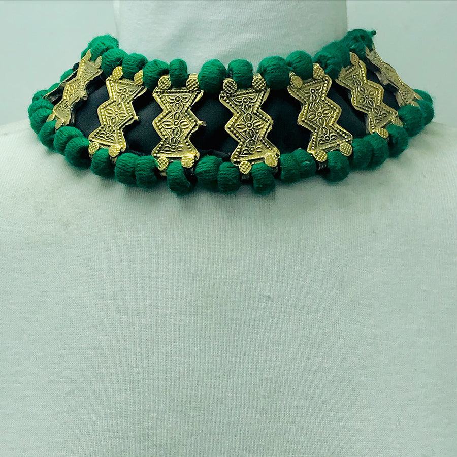 Handmade Green Vintage Choker Necklace