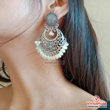 Load image into Gallery viewer, Ethnic Handmade Silver Tone Earrings With Pearls
