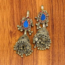 Load image into Gallery viewer, Handmade Jhumka Earrings with Glass Stones
