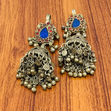 Load image into Gallery viewer, Handmade Jhumka Earrings with Glass Stones
