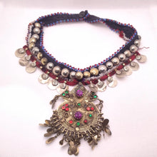 Load image into Gallery viewer, Tribal Handmade Necklace With Multicolor Glass Stones
