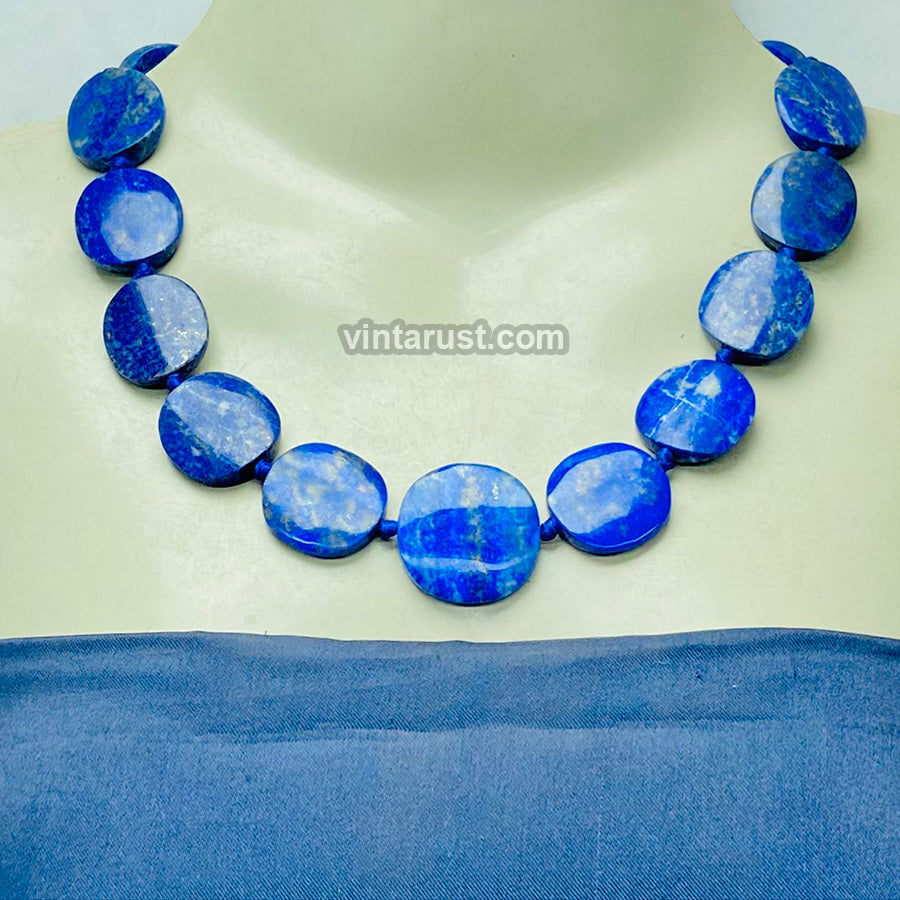 Lapis Lazuli Beaded Stone Choker Necklace