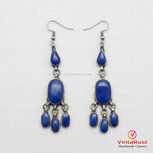 Load image into Gallery viewer, Handmade Boho Lapis Lazuli Dangle Earrings
