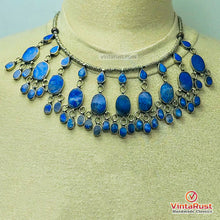 Load image into Gallery viewer, Handmade Lapis Lazuli Minimalist Choker Necklace
