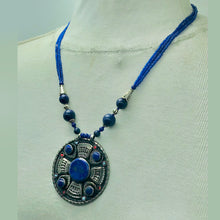 Load image into Gallery viewer, Handmade Lapis Lazuli Stone Beaded Pendant Necklace
