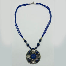 Load image into Gallery viewer, Handmade Lapis Lazuli Stone Beaded Pendant Necklace
