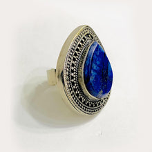 Load image into Gallery viewer, Handmade Lapis Lazuli Water Drop Stone Ring
