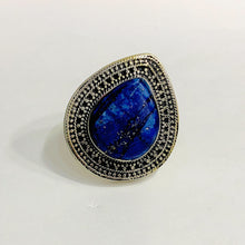 Load image into Gallery viewer, Handmade Lapis Lazuli Water Drop Stone Ring
