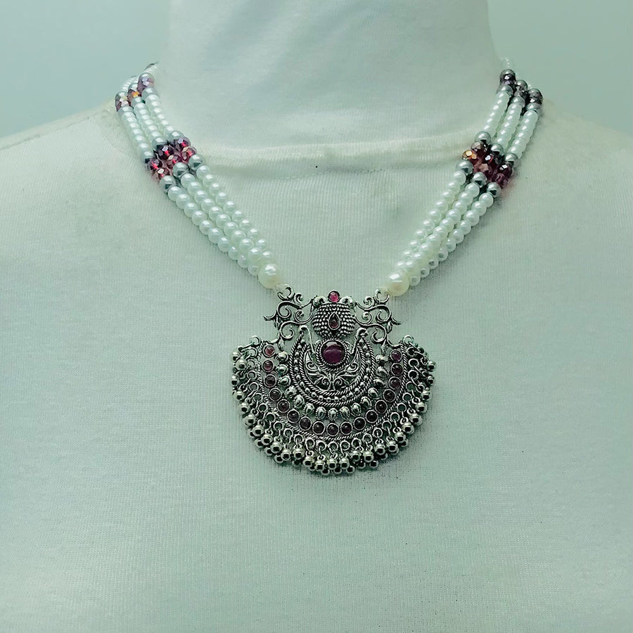 Handmade Layered Beaded Chain Necklace
