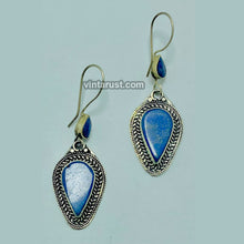 Load image into Gallery viewer, Handmade Long Dangle Lapis Lazuli Stone Earrings
