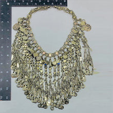 Load image into Gallery viewer, Long Silver Dangling Choker Necklace
