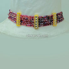 Load image into Gallery viewer, Handmade Maroon Beaded Bohemian Choker Necklace
