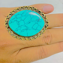 Load image into Gallery viewer, Massive Handmade Turquoise Stone Ring
