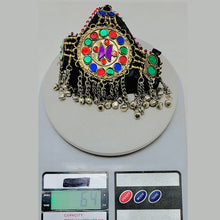 Load image into Gallery viewer, Handmade Matha Patti With Multicolor Glass Stone
