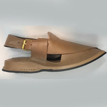 Load image into Gallery viewer, Handmade Pure Leather Matt Brown Kaptaan Chappal
