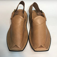 Load image into Gallery viewer, Handmade Pure Leather Matt Brown Kaptaan Chappal
