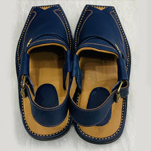 Load image into Gallery viewer, Handmade Men&#39;s Blue Leather Casual Sandal
