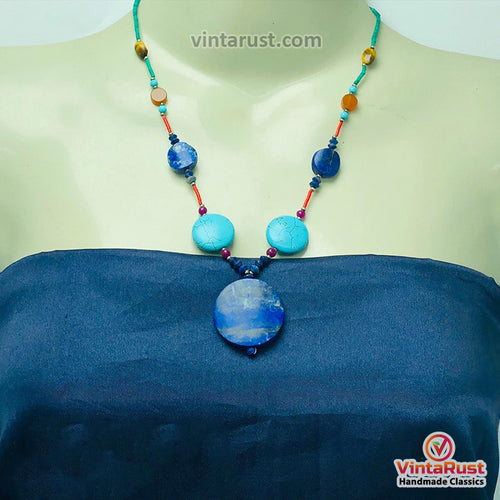 Multi Stones Beaded Vintage Necklace