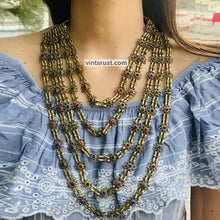 Load image into Gallery viewer, Handmade Multi Strands Tribal Bib Necklace
