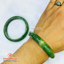 Load image into Gallery viewer, Handmade Natural Green Jade Stone Bangles Set
