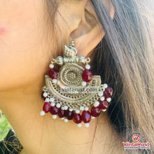 Load image into Gallery viewer, Handmade Oxidized Big Earrings With Beads

