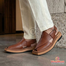 Load image into Gallery viewer, Handmade Pure Leather Kaptaan Peshawari Chappal
