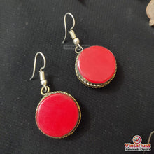 Load image into Gallery viewer, Antique Handmade Red Stones Earrings
