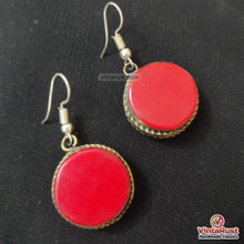 Load image into Gallery viewer, Antique Handmade Red Stones Earrings
