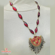 Load image into Gallery viewer, Handmade Red Stone Tribal Statement Necklace
