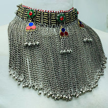 Load image into Gallery viewer, Handmade Silver Choker Necklace With Dangling Bells
