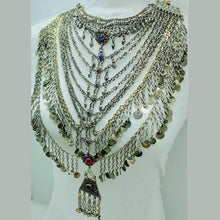 Load image into Gallery viewer, Handmade Silver Kuchi Multi Strands Bib Necklace
