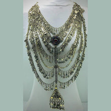 Load image into Gallery viewer, Handmade Silver Khuchi Multilayers Bib Necklace
