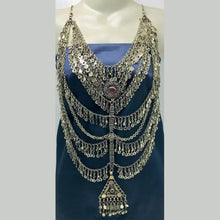 Load image into Gallery viewer, Handmade Silver Khuchi Multilayers Bib Necklace
