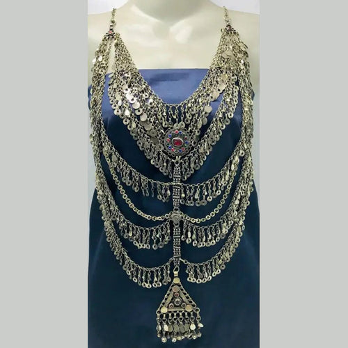 Handmade Silver Khuchi Multilayers Bib Necklace