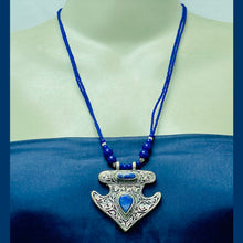 Load image into Gallery viewer, Handmade Tribal Beaded Chain Lapis Lazuli Necklace
