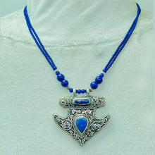 Load image into Gallery viewer, Handmade Tribal Beaded Chain Lapis Lazuli Necklace
