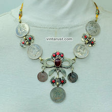 Load image into Gallery viewer, Handmade Tribal Coins Choker With Stones
