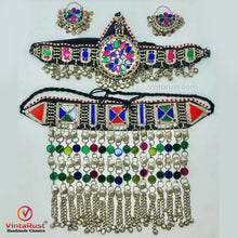 Load image into Gallery viewer, Handmade Tribal Jewelry Set Headpiece, Necklace and Earrings
