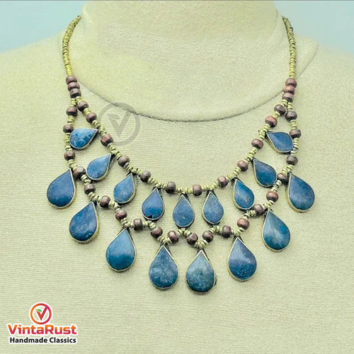 Tribal Lapis Lazuli Stone Choker Necklace